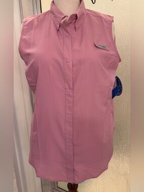 Columbia Women’s PFG Tamiami Sleeveless Shirt— Pink XXL $25 BNWT